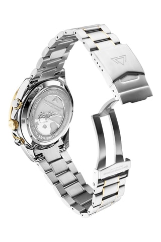 Montre à quartz en acier et bracelet - Chronographe - Noir et doré