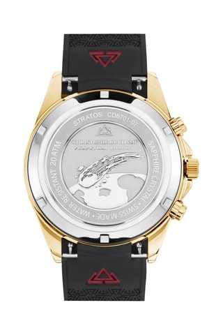 Montre à quartz en acier et bracelet - Chronographe - Noir et doré