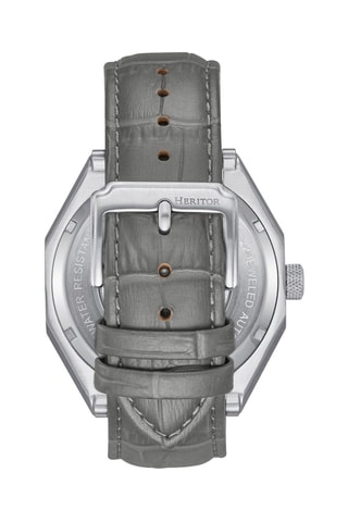 Reloj automático de piel Antoni - Gris y plateado