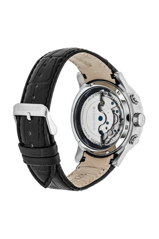 Reloj automático de piel Hamilton - Negro y plateado