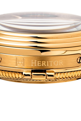 Reloj automático de piel Legacy - Negro y dorado