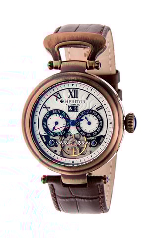 Reloj automático de piel Ganzi - Marrón y rosa dorado