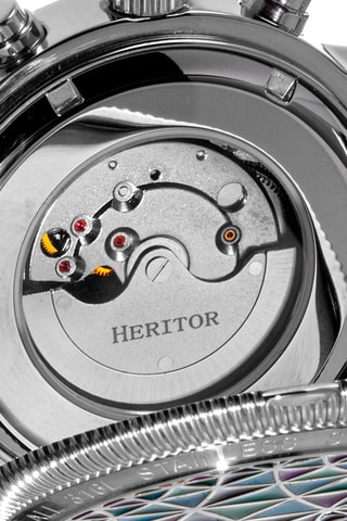 Reloj automático de piel Legacy - Negro y plateado