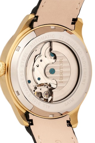 Reloj automático de piel Gregory - Cronógrafo - Negro y dorado