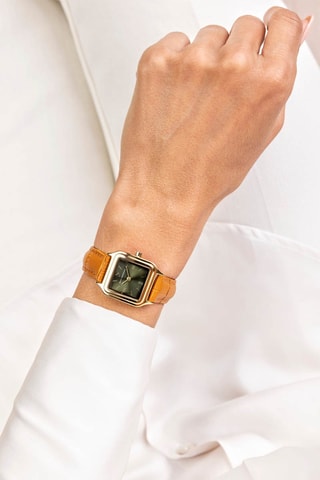 Reloj de cuarzo de piel - Marrón y dorado - Emily Westwood