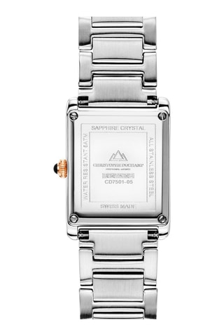 Reloj de cuarzo de acero y diamantes Fontaine 