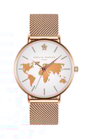 Reloj de cuarzo de acero Vacation - Rosa dorado