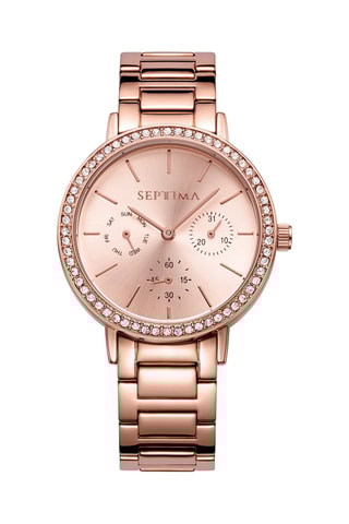 Reloj de cuarzo de acero - Rosa dorado