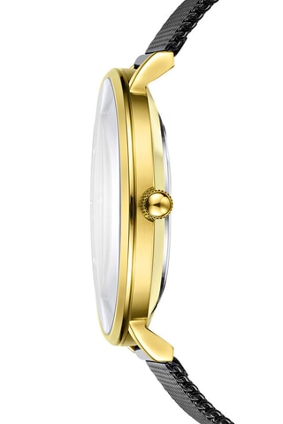 Reloj de cuarzo de acero - Negro y dorado