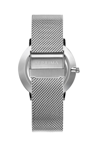 Reloj de cuarzo de acero - Plateado y blanco