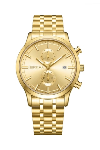 Reloj de cuarzo de acero - Cronógrafo - Dorado