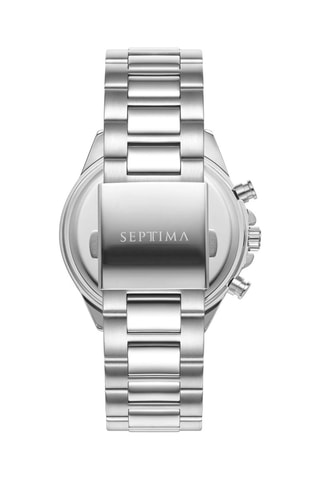 Reloj de cuarzo de acero - Cronógrafo - Plateado y negro