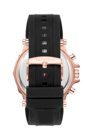 Reloj de cuarzo de silicona - Cronógrafo - Negro y rosa dorado