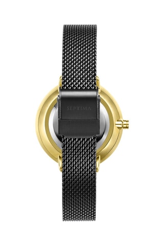 Reloj de cuarzo de acero - Negro y dorado