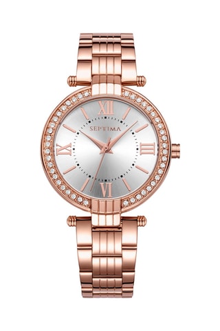 Reloj de cuarzo de acero - Rosa dorado y plateado