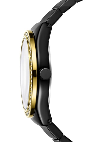Reloj de cuarzo de acero - Negro y dorado 