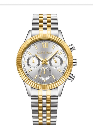 Reloj de cuarzo de acero - Plateado y dorado