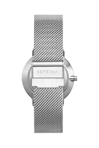 Reloj de cuarzo de acero - Plateado y blanco