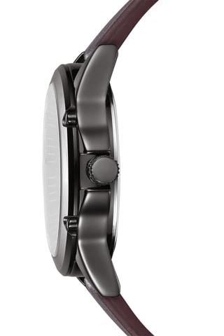 Reloj de cuarzo de piel - Marrón y negro