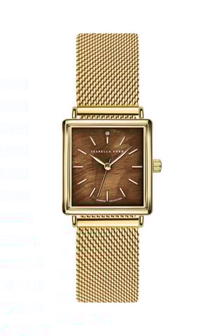 Reloj de cuarzo de acero, nácar y diamante Marie