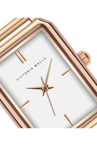Reloj de cuarzo de acero - Rosa dorado y plateado - Victoria Walls