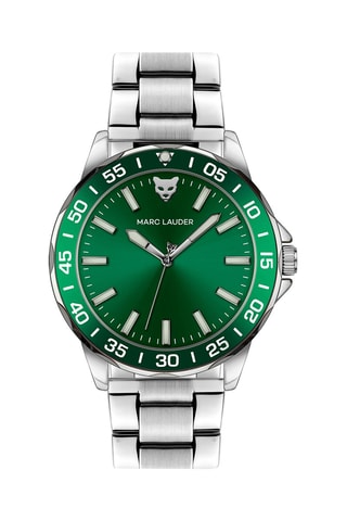 Reloj de cuarzo de acero Vilnius - Plateado y verde