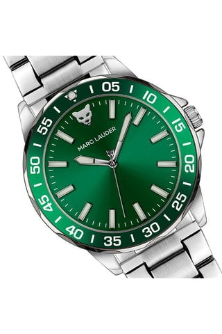 Reloj de cuarzo de acero Vilnius - Plateado y verde