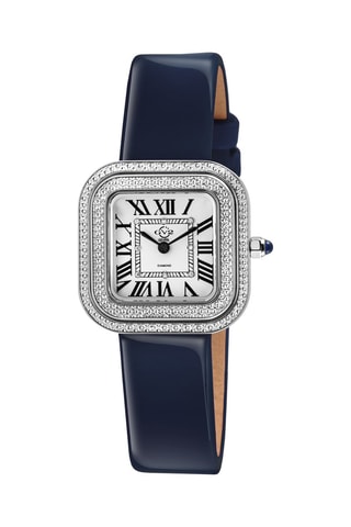 Reloj de cuarzo de piel y diamantes Bellagio