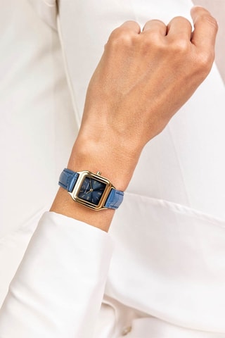 Reloj de cuarzo de piel - Azul marino y dorado - Emily Westwood