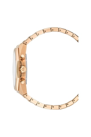 Reloj de cuarzo de acero - Verde y rosa dorado