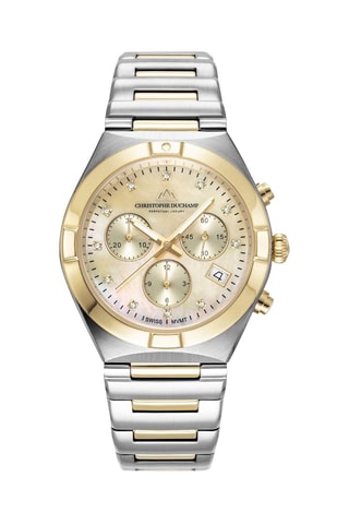 Reloj de cuarzo de acero Swiss Made Ronda 5030.D - Plateado