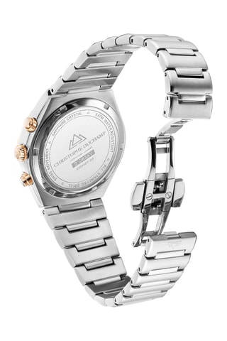 Reloj de cuarzo de acero Swiss Made Ronda 5030.D - Silver/Rose Gold
