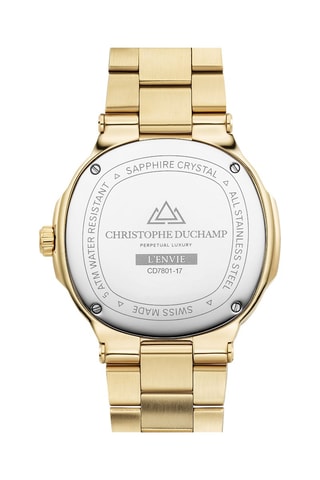 Reloj de cuarzo de acero L’Envie - Dorado y negro