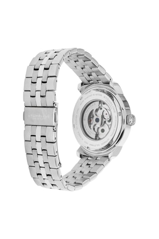 Reloj automático de acero Atrium - Plateado y azul 