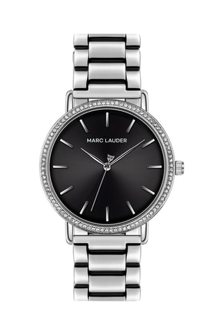 Reloj de cuarzo de acero Mariazell - Plateado y negro