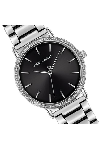 Reloj de cuarzo de acero Mariazell - Plateado y negro