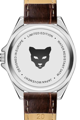 Reloj de cuarzo de piel Ljublijana - Marrón y plateado