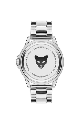 Reloj de cuarzo de acero Munich - Plateado y blanco