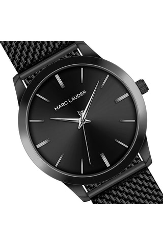 Reloj de cuarzo de acero Perth - Negro