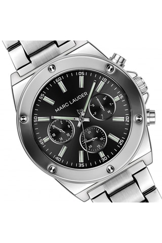 Reloj de cuarzo de acero Mykonos - Plateado y negro