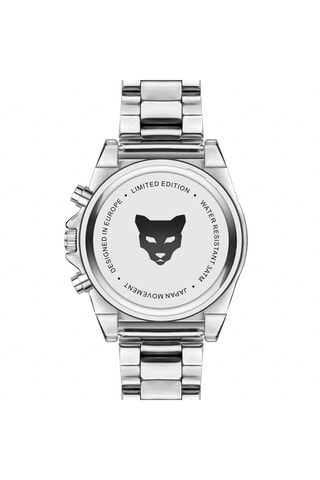 Reloj de cuarzo de acero Mykonos - Plateado y negro