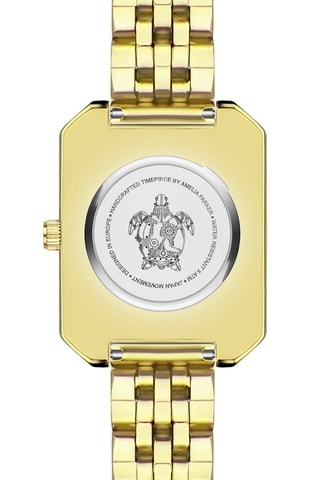 Reloj de cuarzo de piel, chapado en ion de plata y diamante Olympe