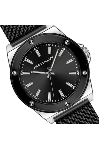 Reloj de cuarzo de acero Cologne - Negro y plateado