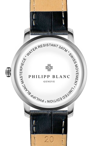 Reloj de cuarzo de piel - Negro y plateado