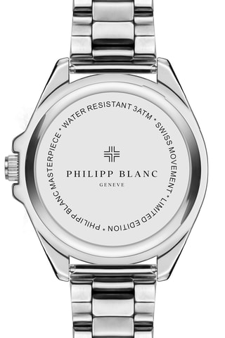 Estuche reloj de cuarzo chapado en ion de plata y diamante y correas de piel Olympe