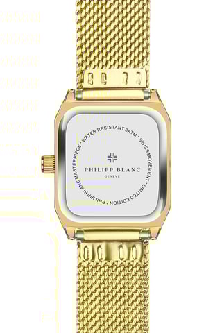 Reloj de cuarzo de piel, chapado en ion de plata y diamante Olympe