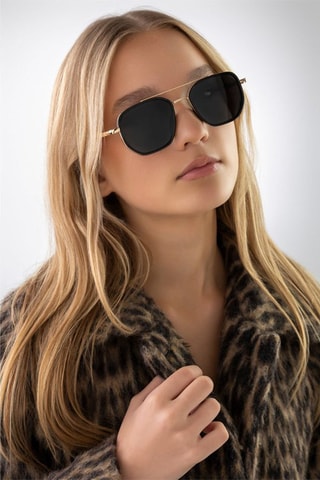 Gafas de sol polarizadas unisex - Dorado y negro