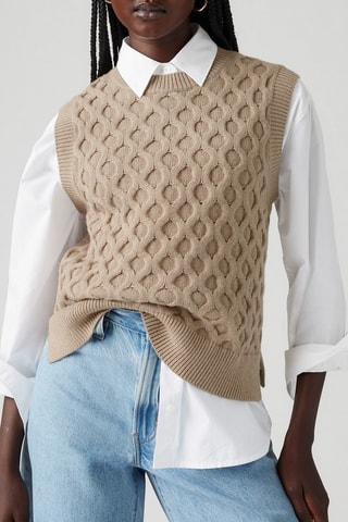 Maglia senza maniche - Beige