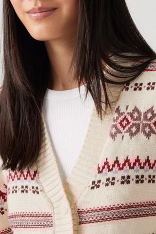 Cardigan - Beige e bordeaux