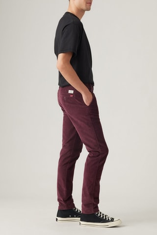 Pantaloni chino slim in velluto - Bordeaux